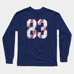 Vintage #83 Baseball Laces Baseball Mom Jersey Love Baseball Long Sleeve T-Shirt